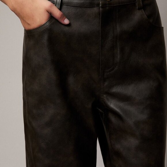 Wide Leg Faux Leather Pants - Picture 6 of 7